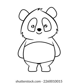 Page of coloring book for children. Cute panda. Hand painted animal sketches in a simple style