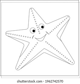 The page of the coloring book, starfish. Sketch. Coloring book for kids. Vector