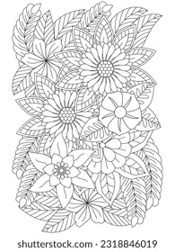 Page for coloring book. Vector black and white colorin page for colouring book. Coloring pages for adult.