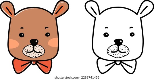 A page for coloring hobbies and creativity. Children's drawings for school and free time. Vector. Teddy bear