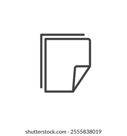 Page Corner Fold line icon. linear style sign for mobile concept and web design. Paper with a folded corner outline vector icon. Symbol, logo illustration. Vector graphics