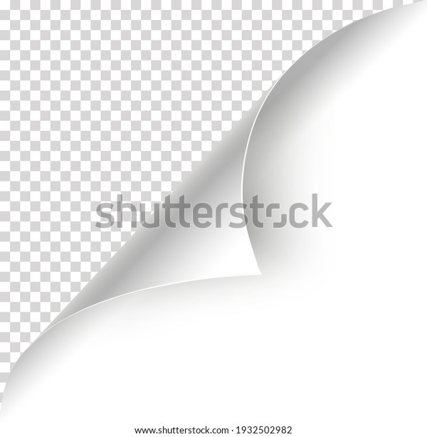 Page curl blank. Realistic\
paper corner. Two place for image or text. Sheet of paper with page\
curl. Vector element for advertising and promotional. Corner\
sticker.