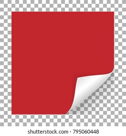 Page curl corner on blank sheet of paper. Vector illustration