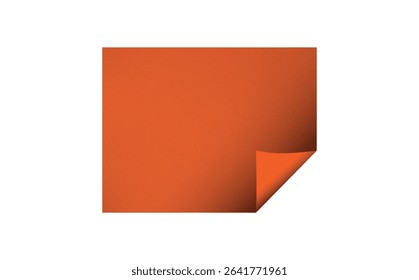 Page curl. Curled color paper. Blank sheet of ripped aged paper bright color corner. Copy space design for text, advertising, poster, wallpaper, backdrop. Printable lined and squared grid paper.