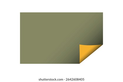 Curva de página. Papel a cores ondulado. Folha em branco de canto colorido brilhante de papel envelhecido rasgado. Copiar design de espaço para texto, publicidade, cartaz, papel de parede, fundo. Papel quadriculado e forrado imprimíveis.