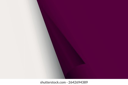 Curva de página. Papel a cores ondulado. Folha em branco de canto colorido brilhante de papel envelhecido rasgado. Copiar design de espaço para texto, publicidade, cartaz, papel de parede, fundo. Papel quadriculado e forrado imprimíveis.