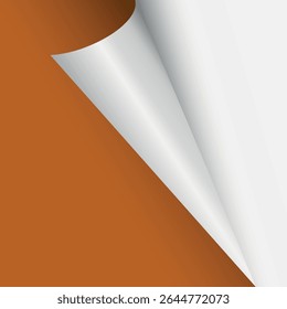 Curva de página. Papel a cores ondulado. Folha em branco de canto colorido brilhante de papel envelhecido rasgado. Copiar design de espaço para texto, publicidade, cartaz, papel de parede, fundo. Papel quadriculado e forrado imprimíveis.