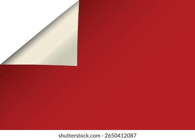 Curva de página. Papel a cores ondulado. Folha em branco de canto colorido brilhante de papel envelhecido rasgado. Copiar design de espaço para texto, publicidade, cartaz, papel de parede, fundo. Papel quadriculado e forrado imprimíveis.