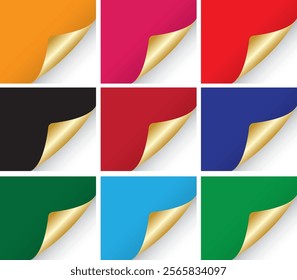 Page Curl Gold Collection Transparent Background