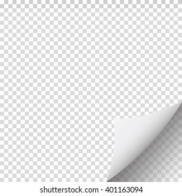 Page curl with ragged corner and dark shadow