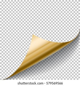 Page curl with shadow isolated on white background. Vector illustration. - stock vector