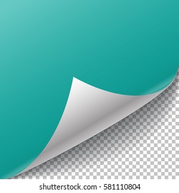 Page curl with shadow isolated on white background. Vector illustration. - stock vector