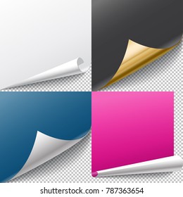 Page curl with shadow isolated. Vector illustration
