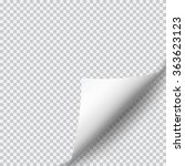 Page curl with shadow on blank sheet of paper. White paper sticker. Element for advertising and promotional message isolated on transparent background. Vector illustration for your design and business
