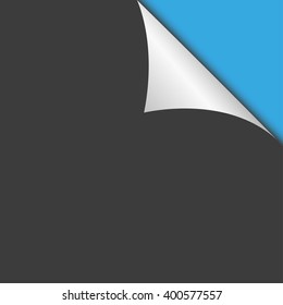 Page curl  with shadow on blank blue of paper