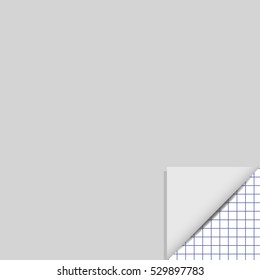Page curl with shadow on a blank sheet of paper. Vector illustration