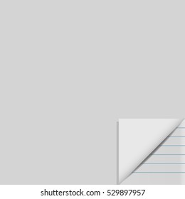 Page curl with shadow on a blank sheet of paper. Vector illustration
