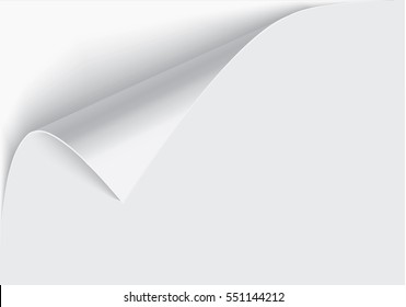 Page curl with shadow on blank sheet of paper. - Shutterstock ID 551144212