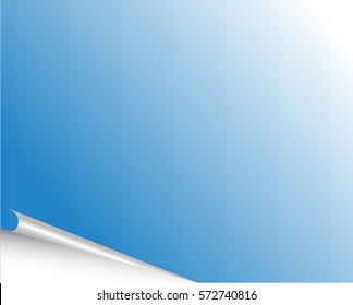 Page curl with shadow on blank sheet of open paper. Vector illustration for your design and business