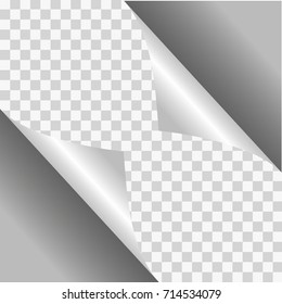 Page curl with shadow on blank sheet of paper. White paper sticker. Vector illustration for your design and business. Element for advertising and promotional message isolated on transparent background