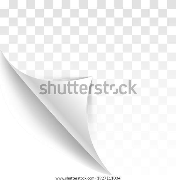 Page curl with shadow on blank sheet of paper.
White paper sticker. Element for advertising and promotional
message isolated on transparent background. Vector illustration for
your design and business