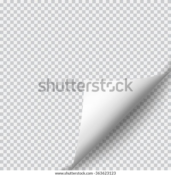 Page curl with shadow on blank sheet of paper.\
White paper sticker. Element for advertising and promotional\
message isolated on transparent background. Vector illustration for\
your design and business