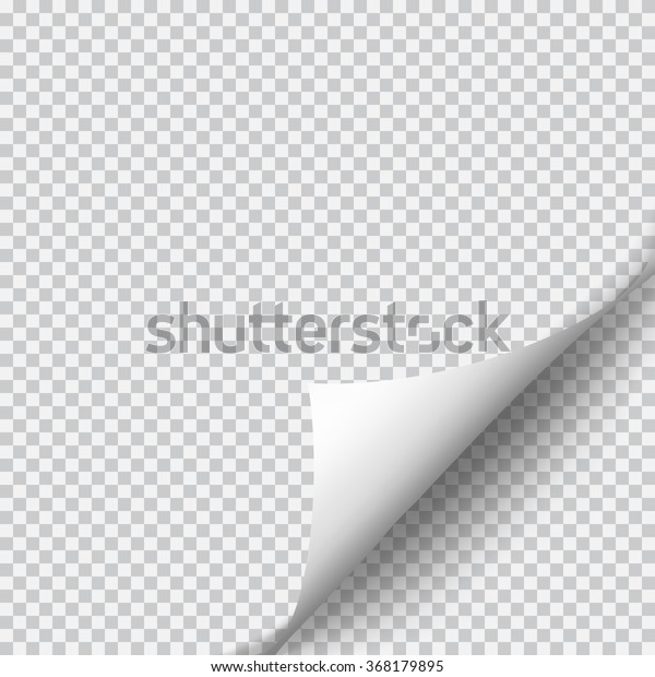 Page curl with shadow on blank sheet of paper.\
White paper sticker. Element for advertising and promotional\
message isolated on transparent background. Vector illustration for\
your design and business