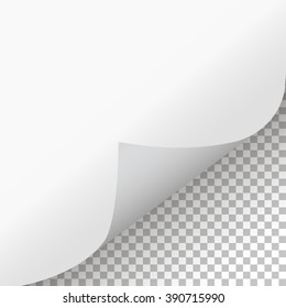 Page curl with shadow on isolated  background