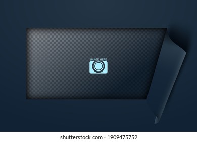Page curl with shadow on transparent background