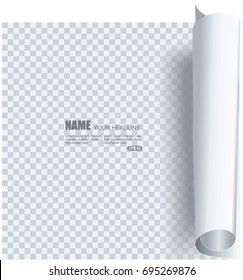 Page curl with shadow on transparent background.