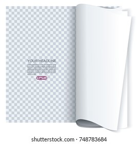 Page curl with shadow on transparent background.