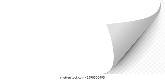 Page curl vector realistic illustration