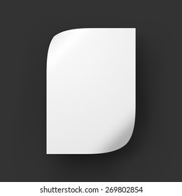 Page with curved corners. Top view. Business mockup template. Presentation of your branding and identity design. Vector Illustration EPS10.