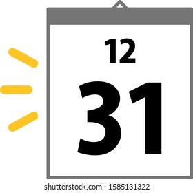 A page a day calendar on December 31st