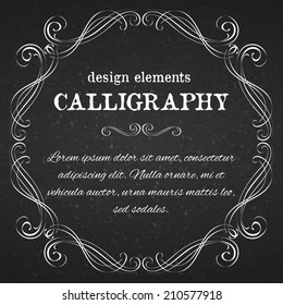 page decoration calligraphic design elements template