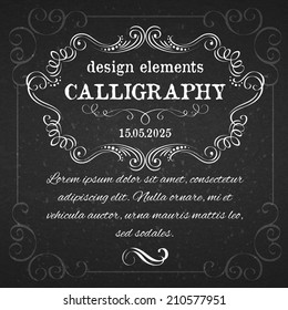 page decoration calligraphic design elements template