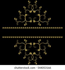 Page decoration elements or monograms. Can be used for designing books, cards, menus, advertisments, tattoo etc. Vector illustration.