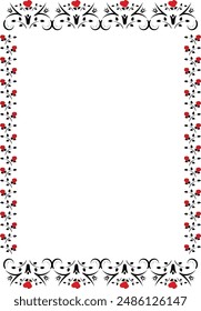 page decoration rose leaf red black theme memory book book decoration border eps 10 vector