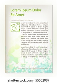 Page design with floral background
