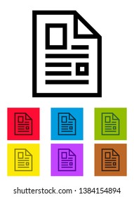 Page Design Icon With Different Color Background