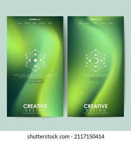 Inspiración de diseño de páginas con fondo abstracto. Sombras del patrón de fondo del degradado verde