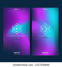 Page design inspiration with abstract background. Shades of blue gradient background pattern
