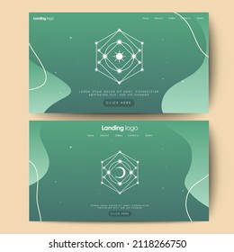 Page design inspiration with abstract background. Shades of green gradient background pattern