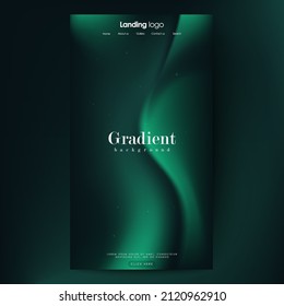 Page design inspiration with abstract background. Shades of green gradient background pattern