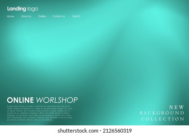 Page design inspiration with abstract background. Shades of green gradient background pattern