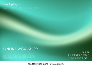 Page design inspiration with abstract background. Shades of green gradient background pattern