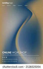 Page design inspiration with abstract background. Shades of blue gradient background pattern