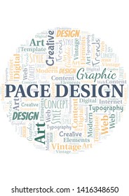 Page Design word cloud. Wordcloud made with text only.