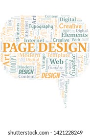 Page Design word cloud. Wordcloud made with text only.