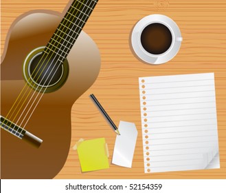 page and desk (music concept)